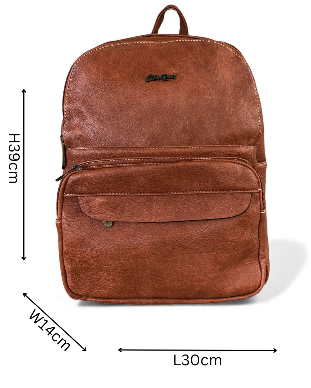 Cotton Road Backpack: TAN BROWN PU Leather Backpack