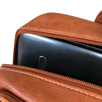 Cotton Road Backpack: TAN BROWN PU Leather Backpack
