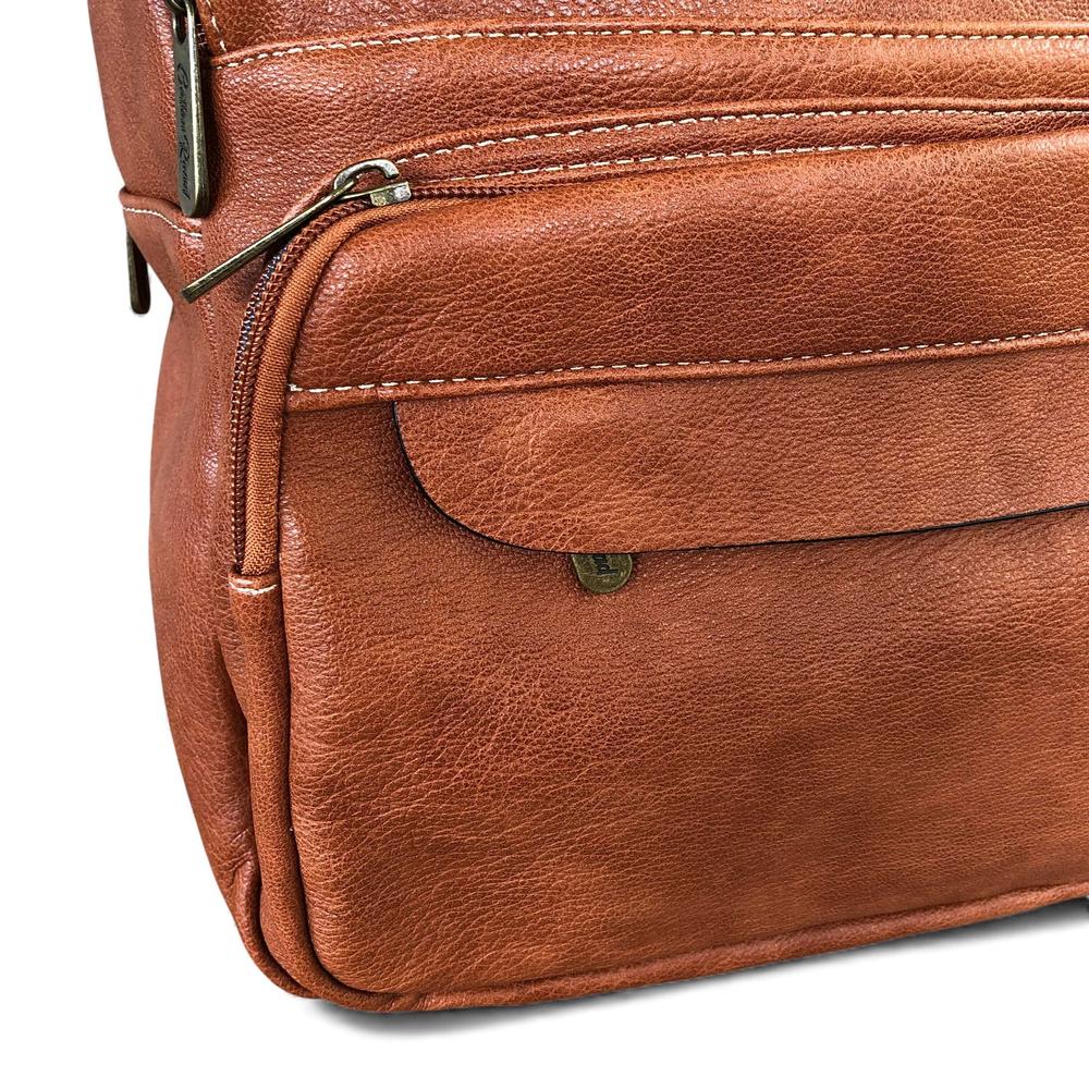 Cotton Road Backpack: TAN BROWN PU Leather Backpack