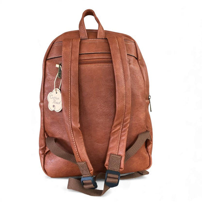 Cotton Road Backpack: TAN BROWN PU Leather Backpack