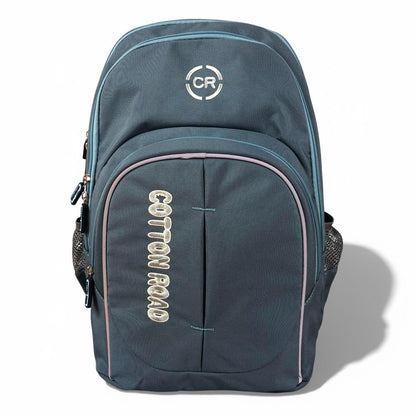 Cotton Road Backpack: TEAL BRANDED Canvas Backpack OM WHITE