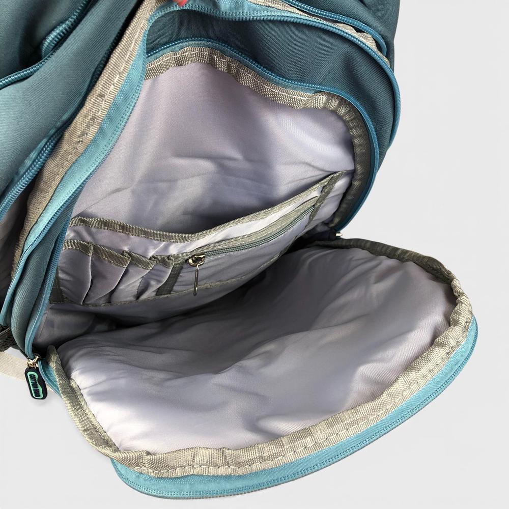 Cotton Road Backpack: TEAL BRANDED Canvas Backpack POCKETS