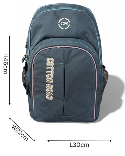 Cotton Road Backpack: TEAL BRANDED Canvas Backpack SIZED