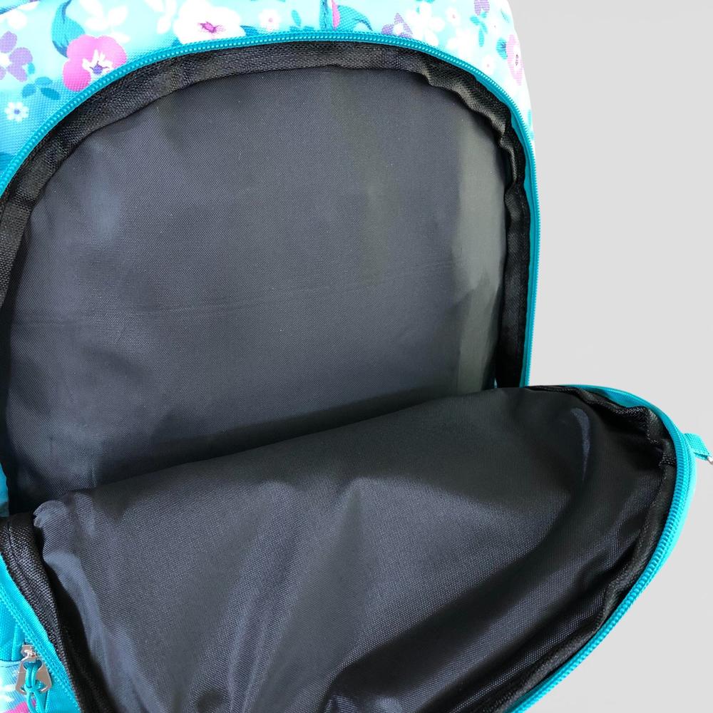Cotton Road Backpack: TURQUOISE FLORAL Canvas Backpack and matching PENCIL CASE