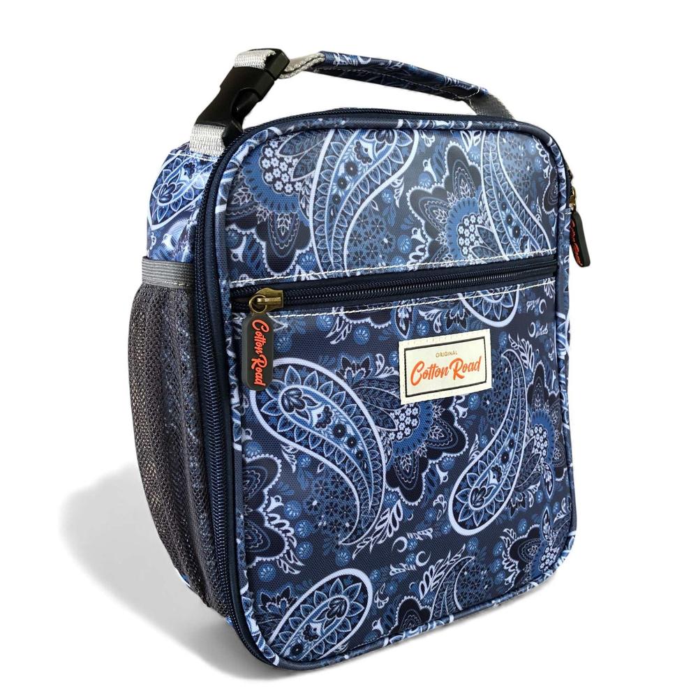 Cotton Road Cooler: BLUE PAISLEY PVC Lunch Box Cooler Bag