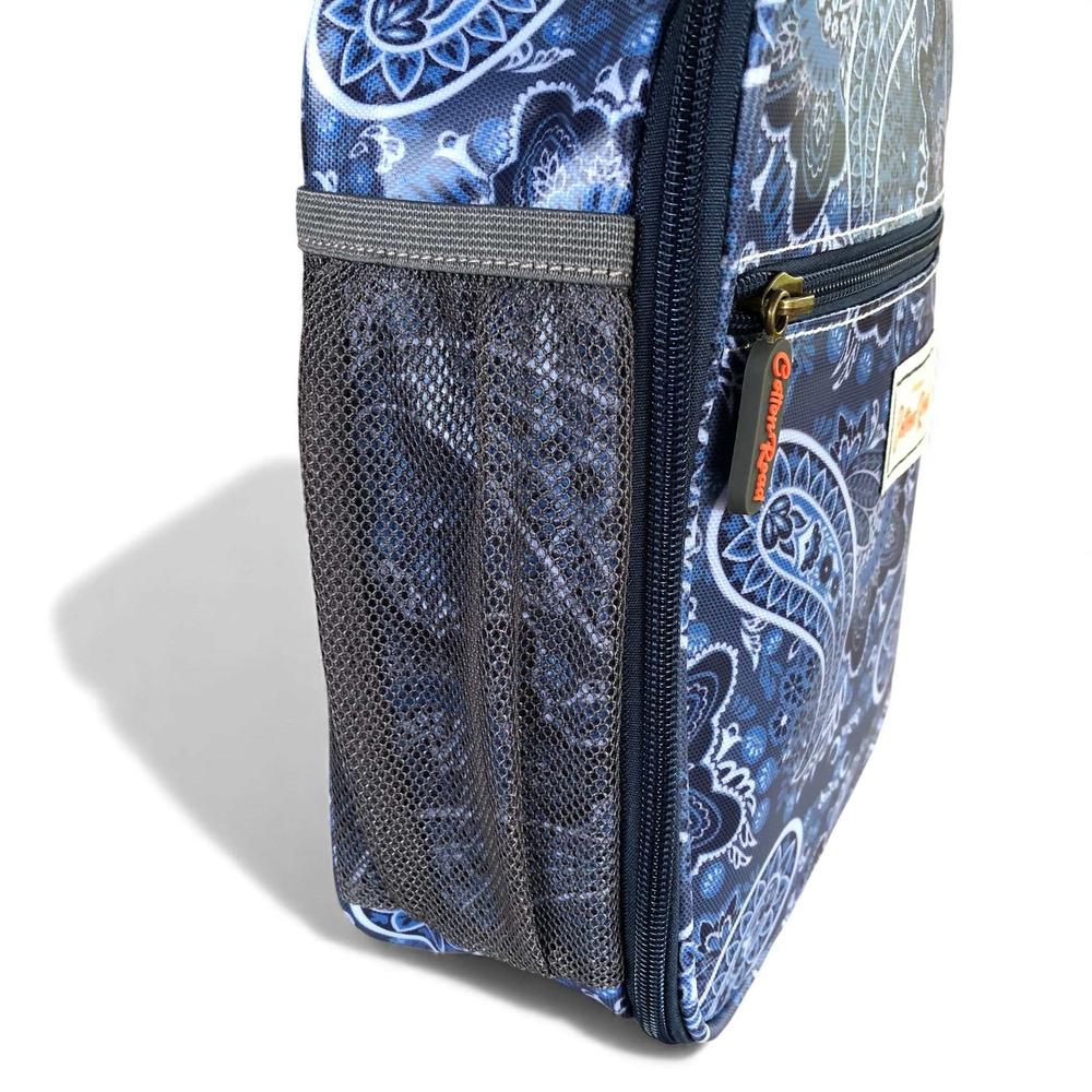 Cotton Road Cooler: BLUE PAISLEY PVC Lunch Box Cooler Bag side view
