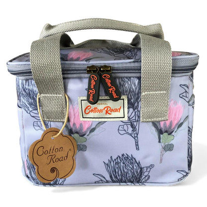 Cotton Road Cooler: BLUE PVC Cotton Road Lunch Box Cooler Bag with PROTEAS