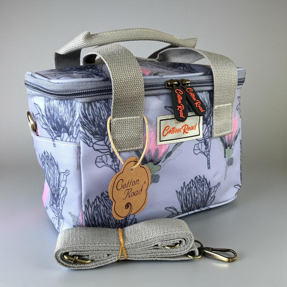 Cotton Road Cooler: BLUE PVC Cotton Road Lunch Box Cooler Bag with PROTEAS