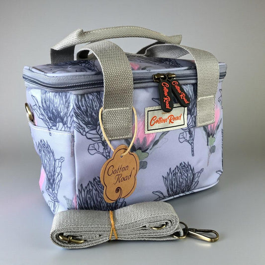 Cotton Road Cooler: BLUE PVC Cotton Road Lunch Box Cooler Bag with PROTEAS