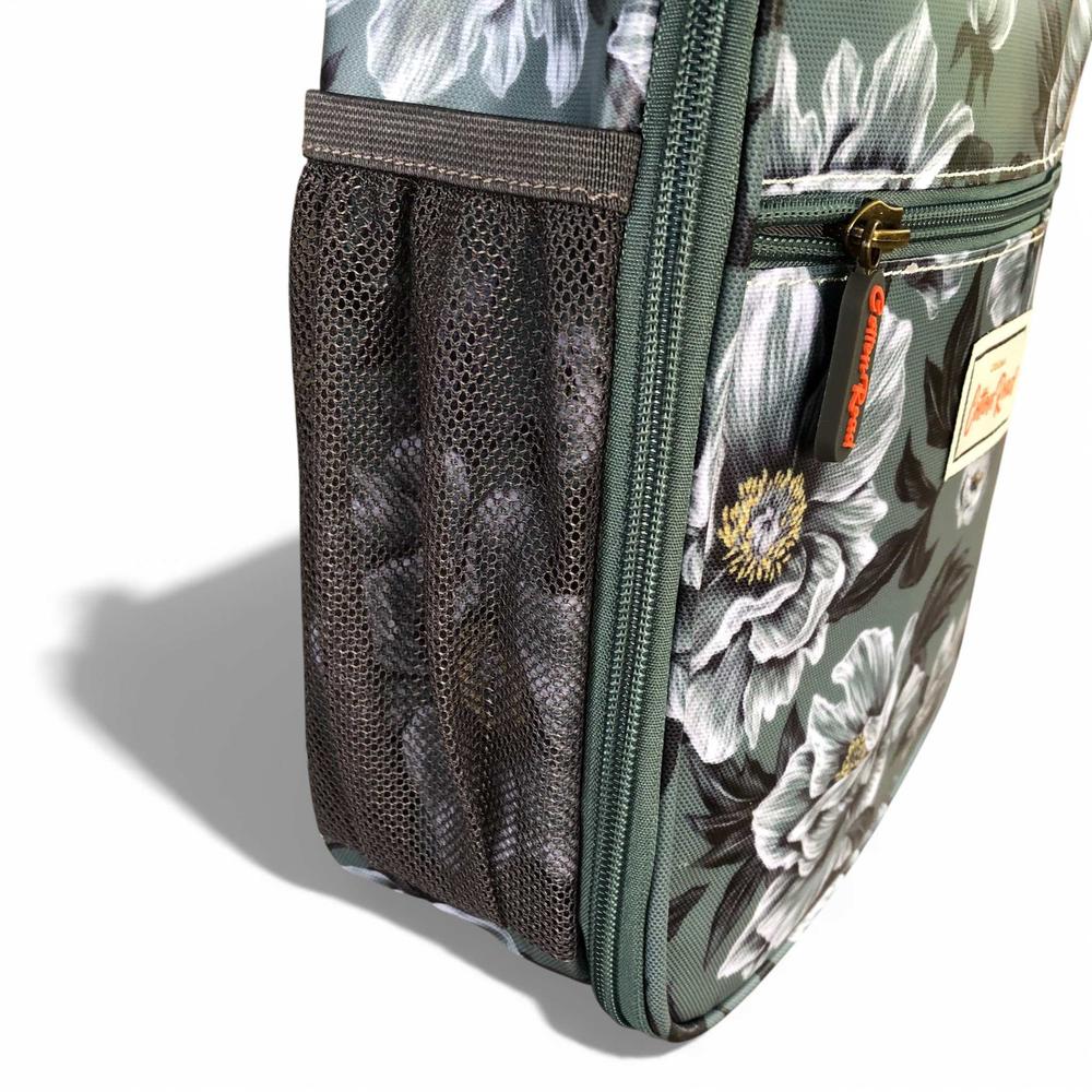 Cotton Road Cooler: GREEN FLORAL PVC Lunch Box Cooler Bag side view