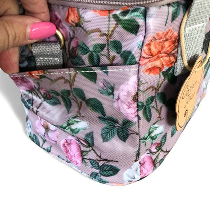 Cotton Road Cooler: MAUVE PVC Cotton Road Lunch Box Cooler Bag with FLOWERS