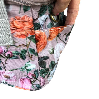 Cotton Road Cooler: MAUVE PVC Cotton Road Lunch Box Cooler Bag with FLOWERS