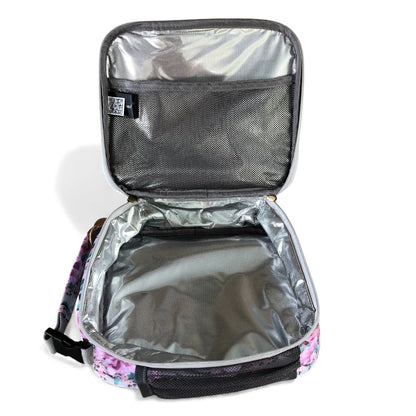 COTTON ROAD COOLER PINK Floral-patterned lunch bag open
