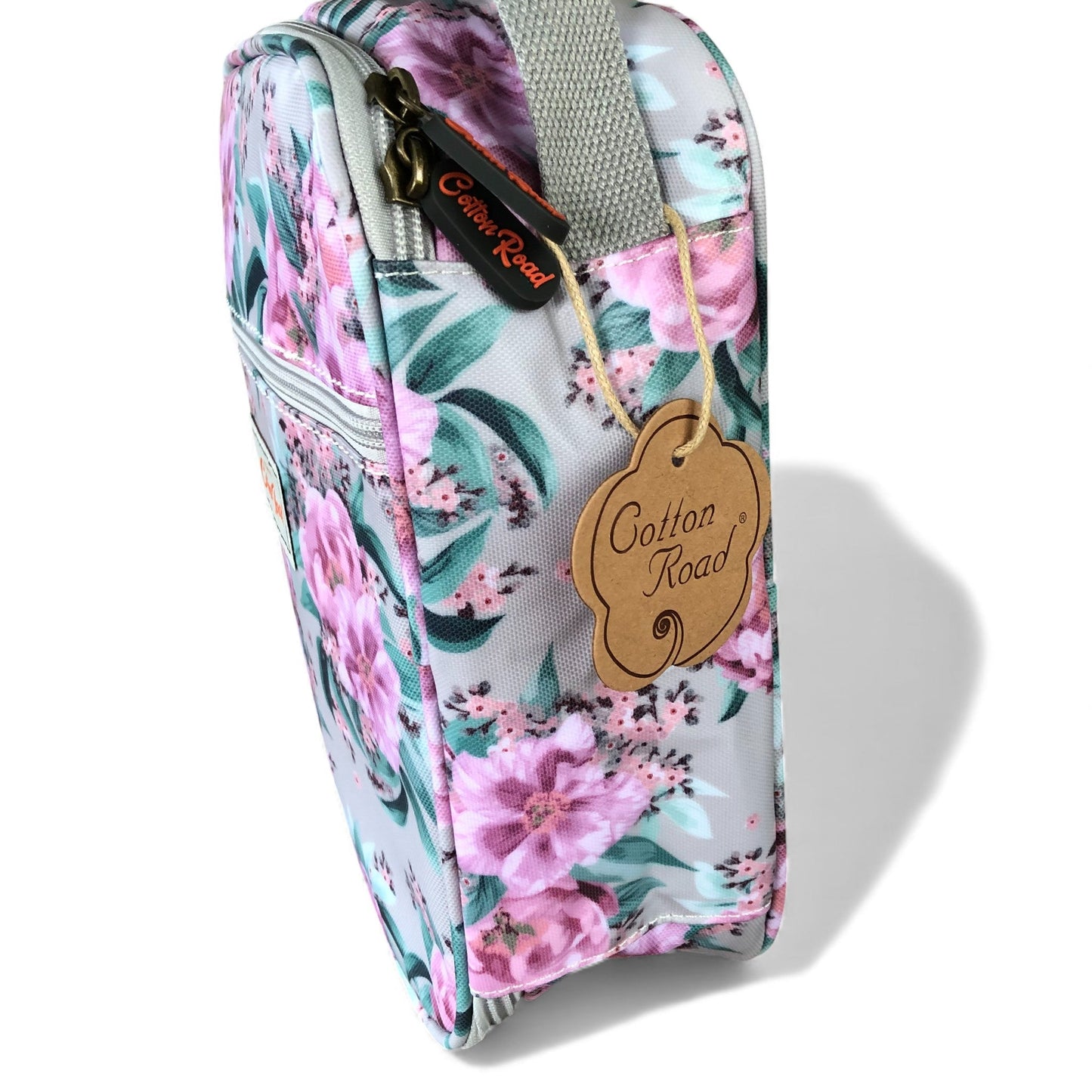 COTTON ROAD COOLER PINK Floral-patterned lunch bag zips view