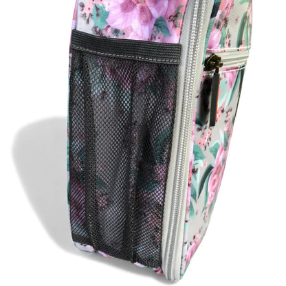 COTTON ROAD COOLER PINK Floral-patterned lunch bag with side view