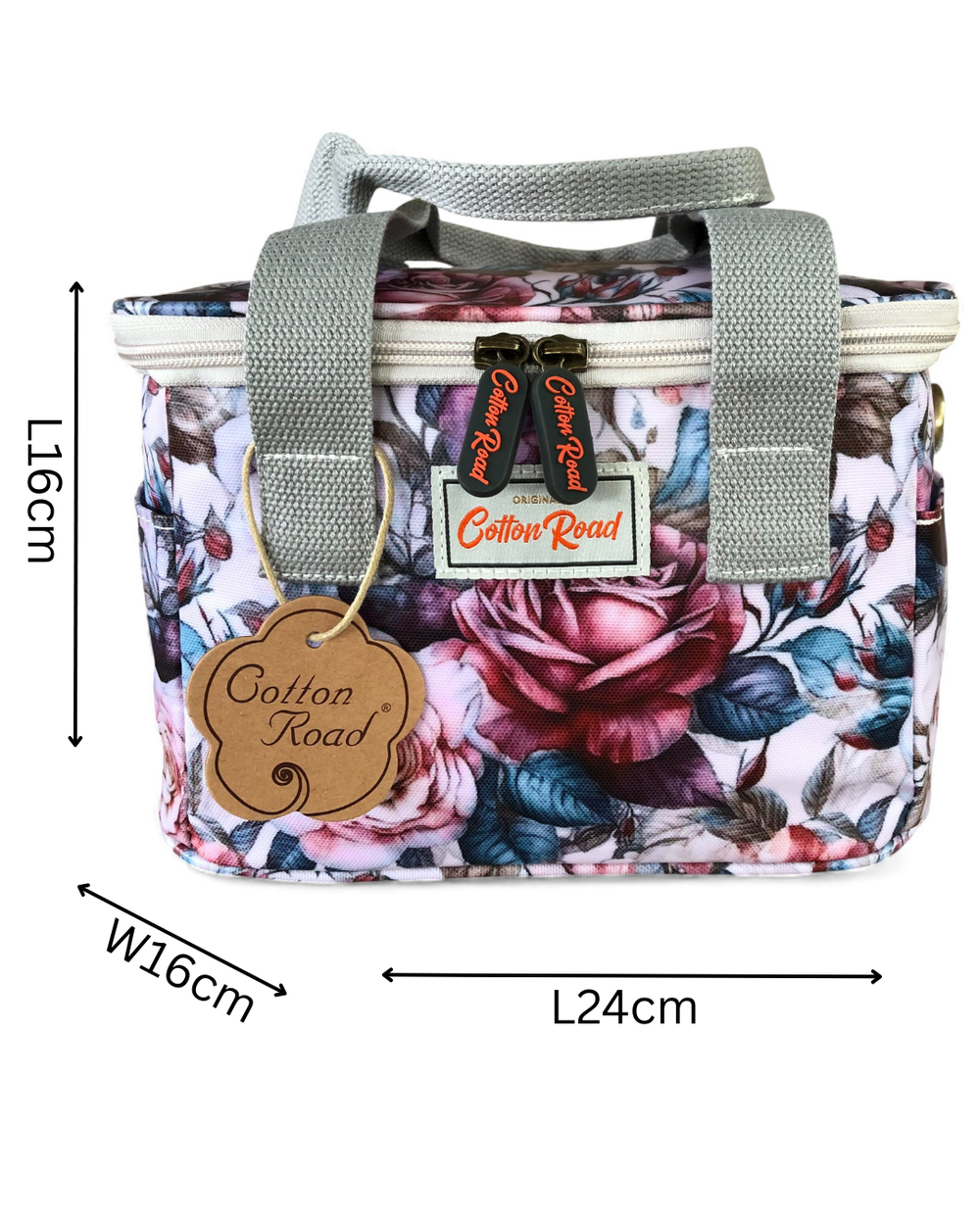 Cotton Road Cooler: PINK PVC Cotton Road Lunch Box Cooler Bag with FLOWERS