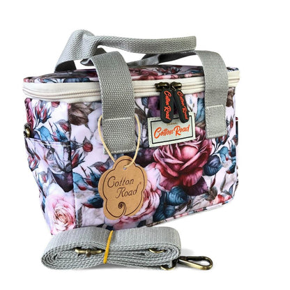 Cotton Road Cooler: PINK PVC Cotton Road Lunch Box Cooler Bag with FLOWERS