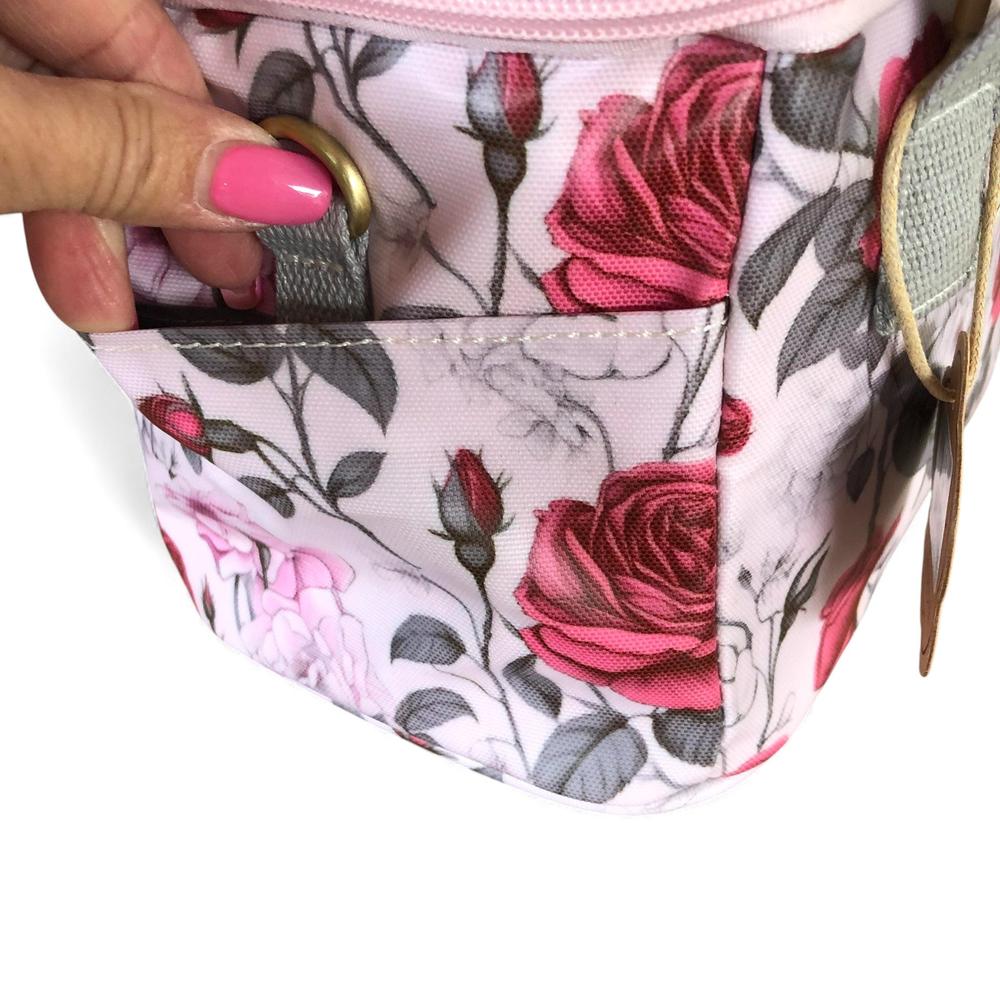 Cotton Road Cooler: PINK PVC Cotton Road Lunch Box Cooler Bag with ROSES