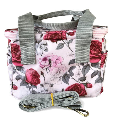Cotton Road Cooler: PINK PVC Cotton Road Lunch Box Cooler Bag with ROSES
