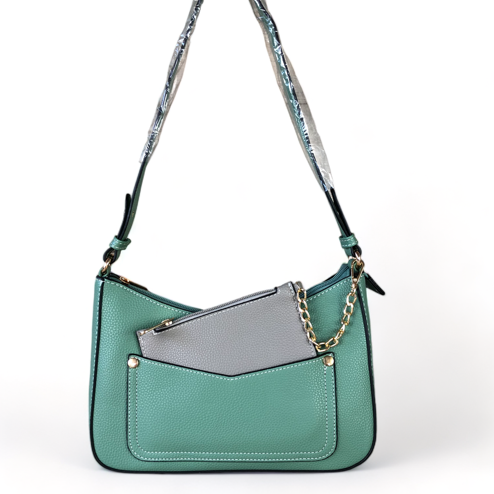 Cotton Road GREEN PU Leather Sling Bag WITH detachable MONEY BAG