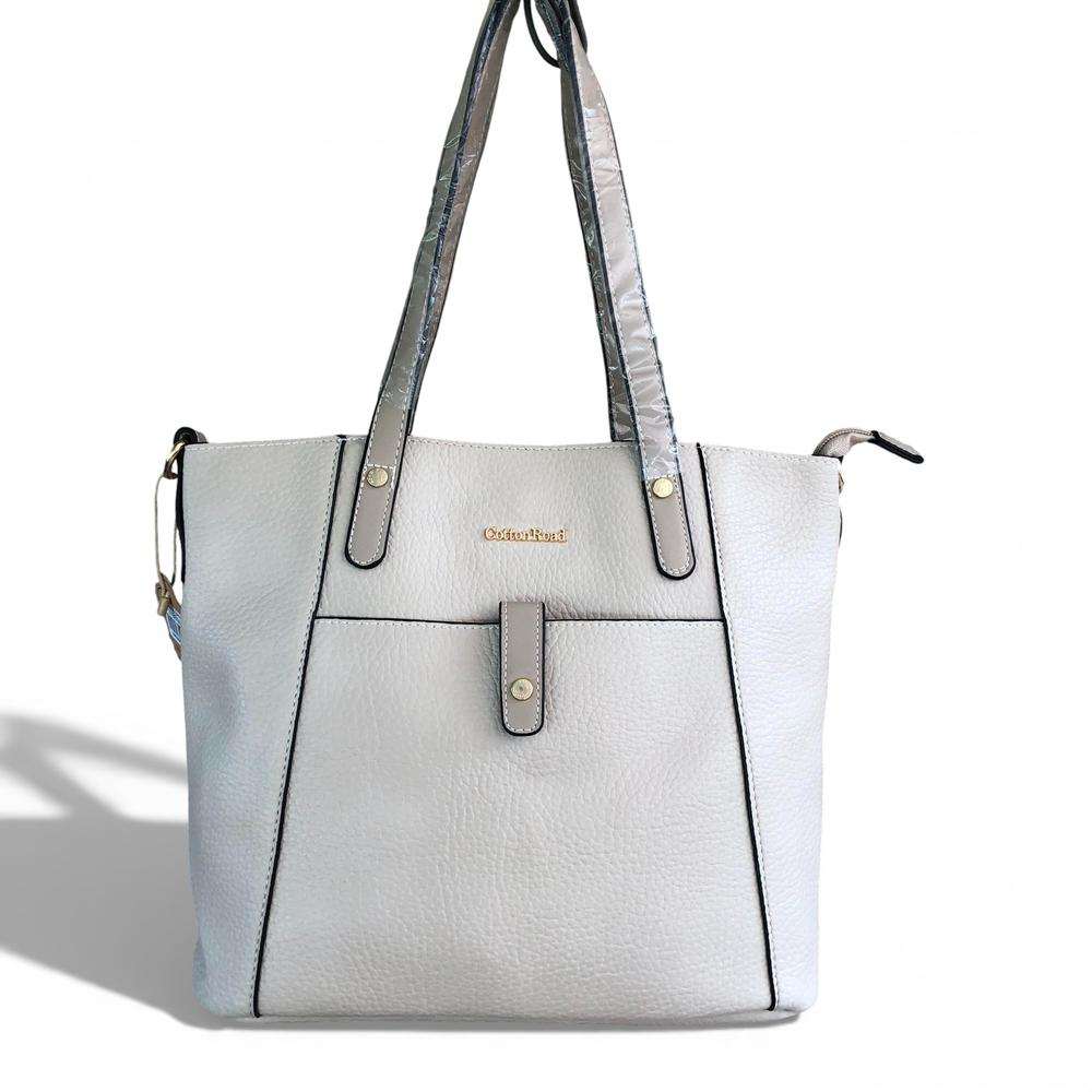 Cotton Road Handbag: BEIGE PU Leather Handbag