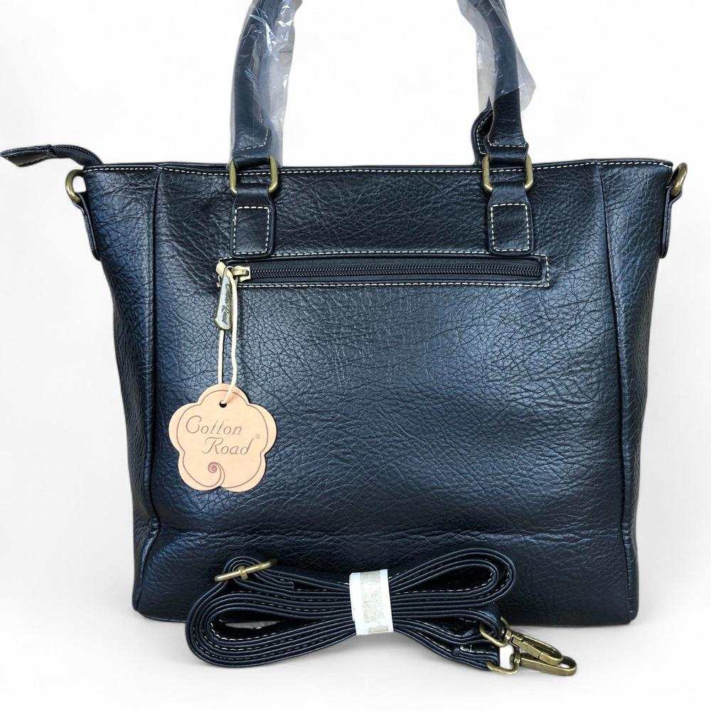 Cotton Road Handbag: BLACK PU Leather BRANDED Handbag