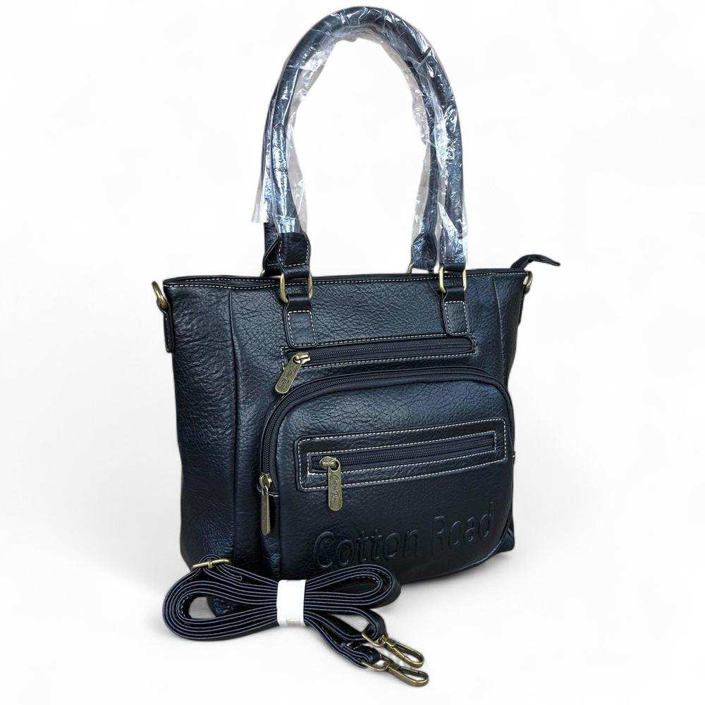 Cotton Road Handbag: BLACK PU Leather BRANDED Handbag