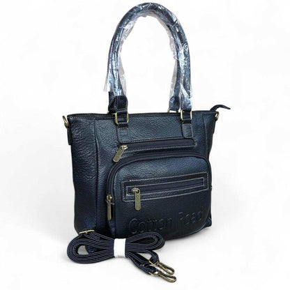 Cotton Road Handbag: BLACK PU Leather BRANDED Handbag