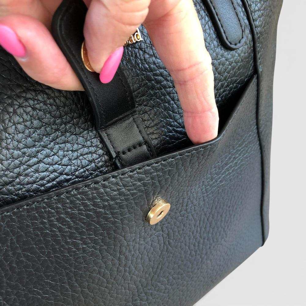 Cotton Road Handbag: BLACK PU Leather Handbag