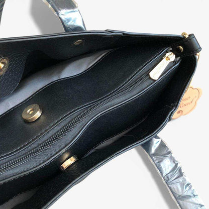 Cotton Road Handbag: BLACK PU Leather Handbag