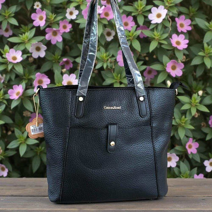 Cotton Road Handbag: BLACK PU Leather Handbag