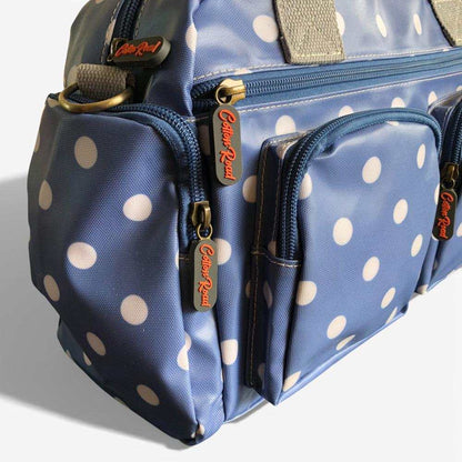 Cotton Road Handbag: BLUE PVC Handbag with DOTS for Everyday Use