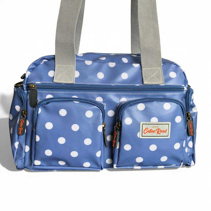 Cotton Road Handbag: BLUE PVC Handbag with DOTS for Everyday Use