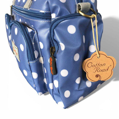 Cotton Road Handbag: BLUE PVC Handbag with DOTS for Everyday Use