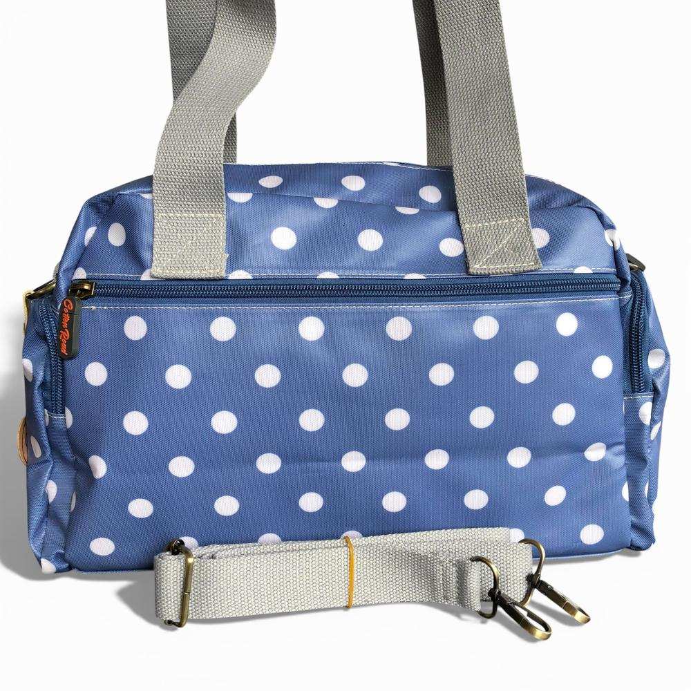 Cotton Road Handbag: BLUE PVC Handbag with DOTS for Everyday Use