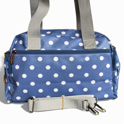 Cotton Road Handbag: BLUE PVC Handbag with DOTS for Everyday Use