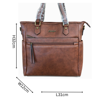 Cotton Road Handbag: BROWN PU Leather Bag