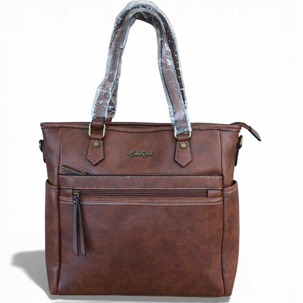Cotton Road Handbag: BROWN PU Leather Bag