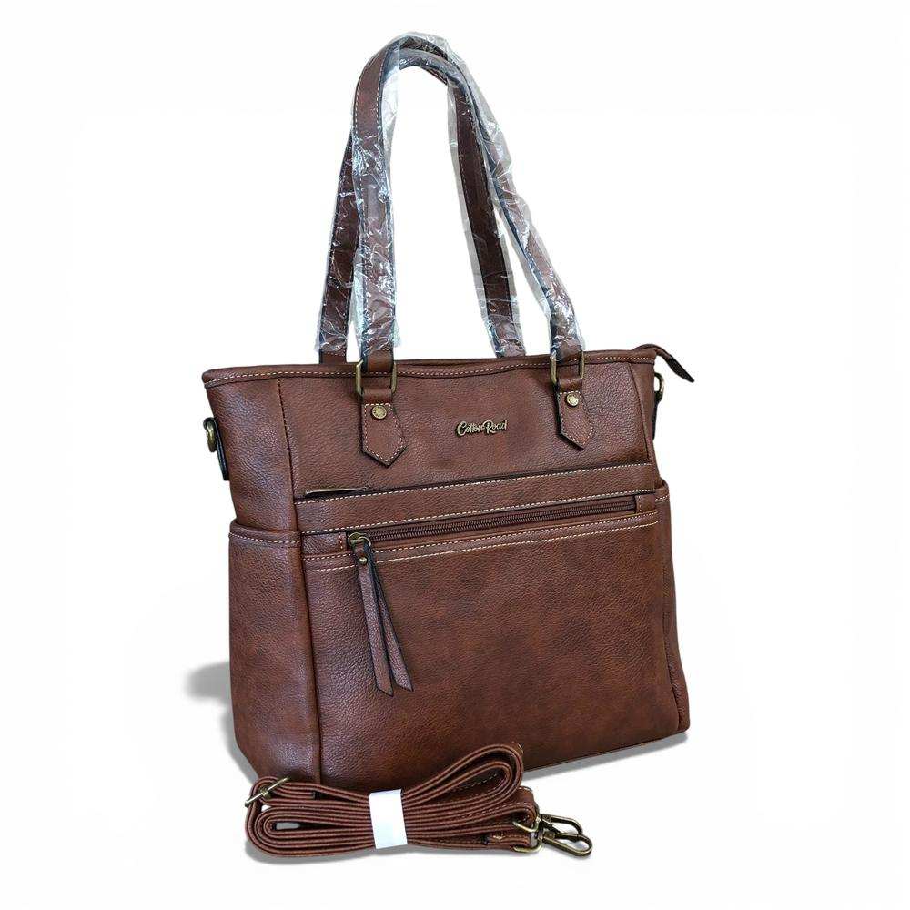 Cotton Road Handbag: BROWN PU Leather Bag