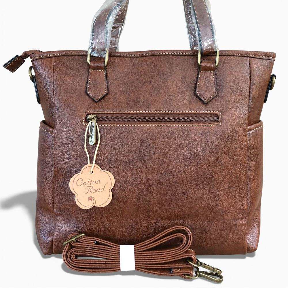 Cotton Road Handbag: BROWN PU Leather Bag
