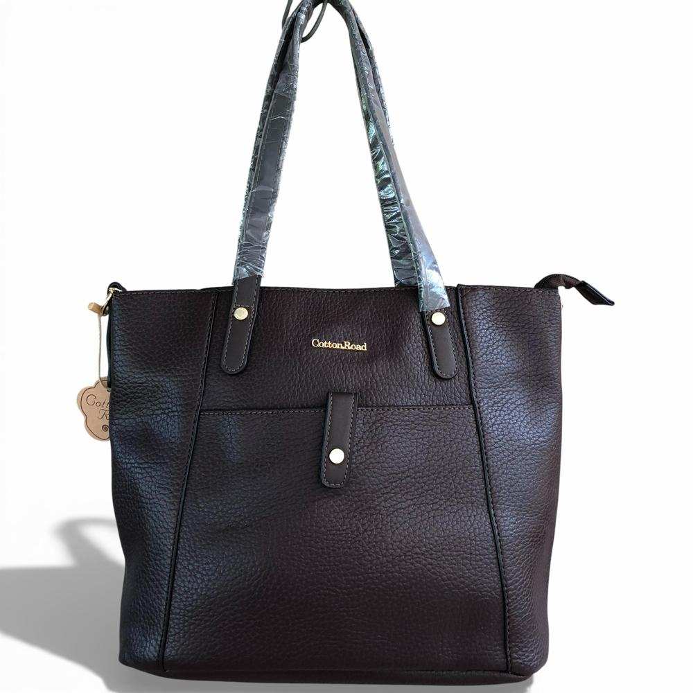 Cotton Road Handbag: BROWN PU Leather Handbag