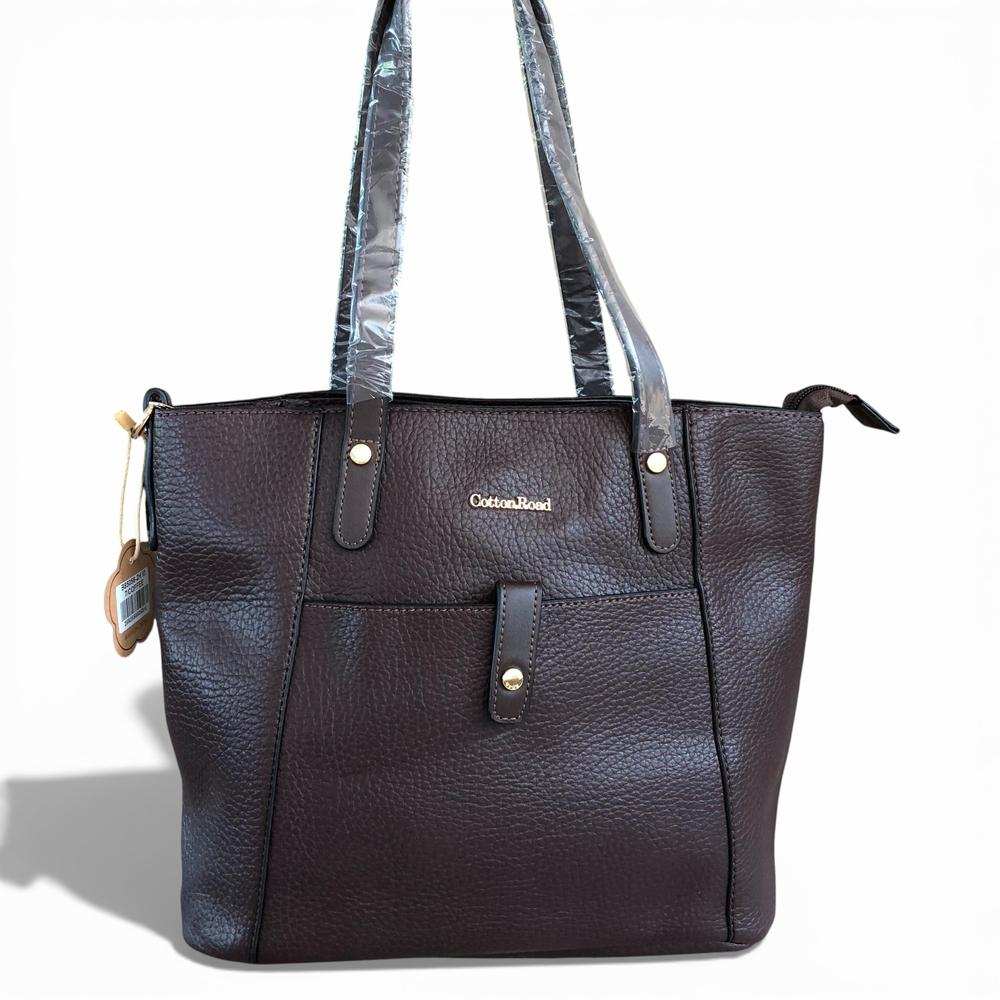 Cotton Road Handbag: BROWN PU Leather Handbag