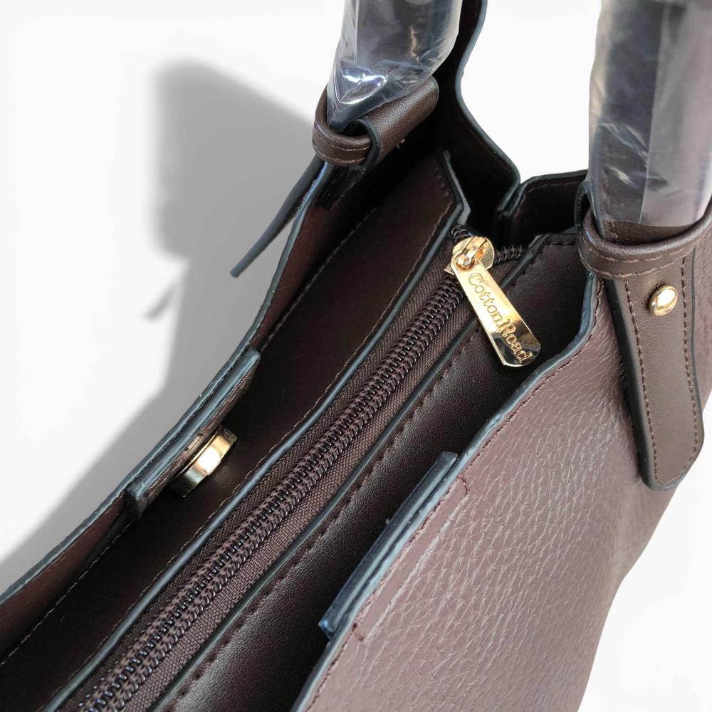 Cotton Road Handbag: BROWN PU Leather Handbag