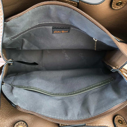 Cotton Road Handbag: BROWN PU Leather Handbag