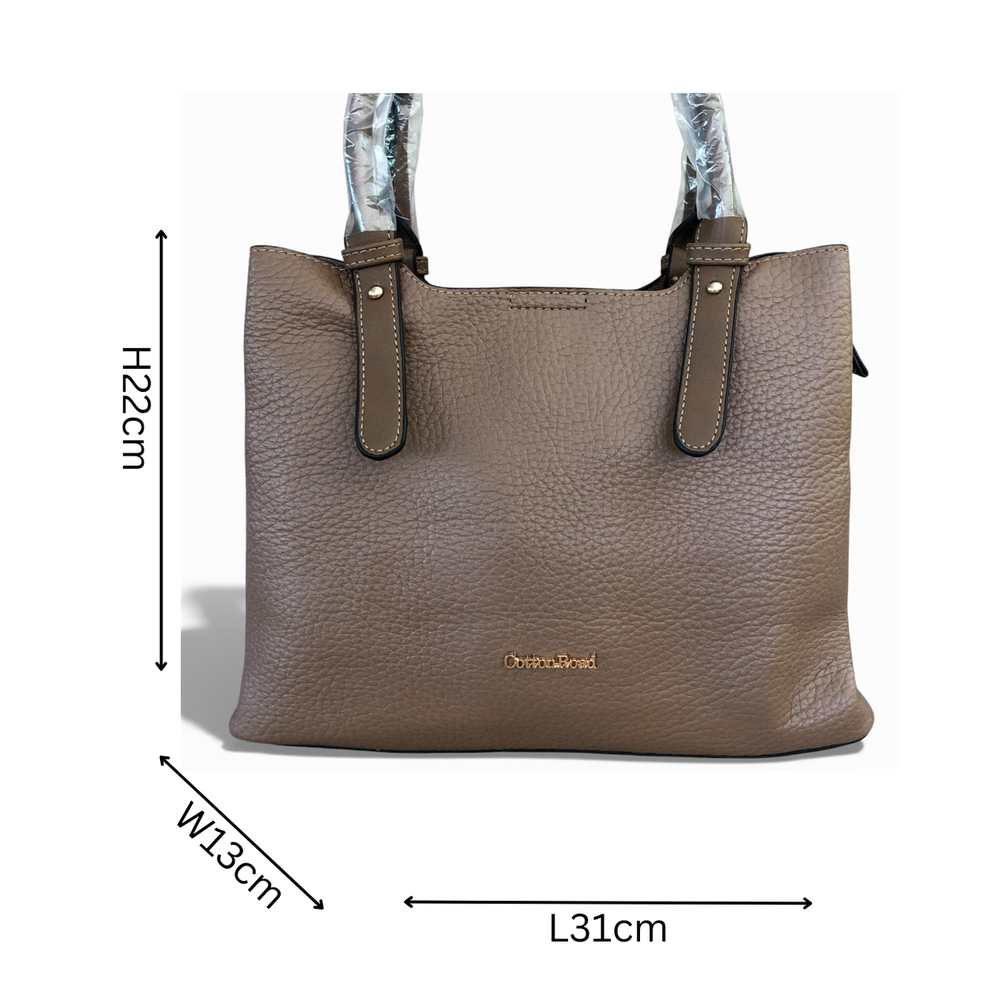 Cotton Road Handbag: BROWN PU Leather Handbag
