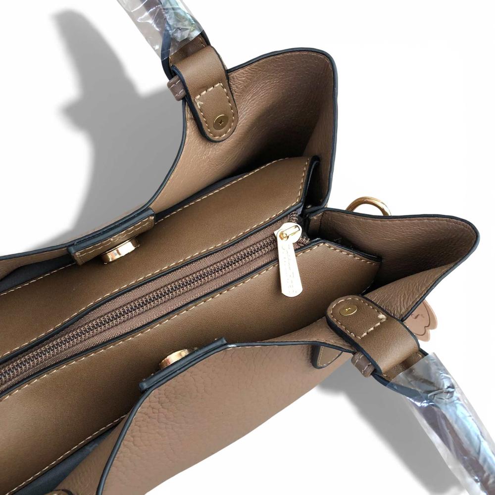 Cotton Road Handbag: BROWN PU Leather Handbag