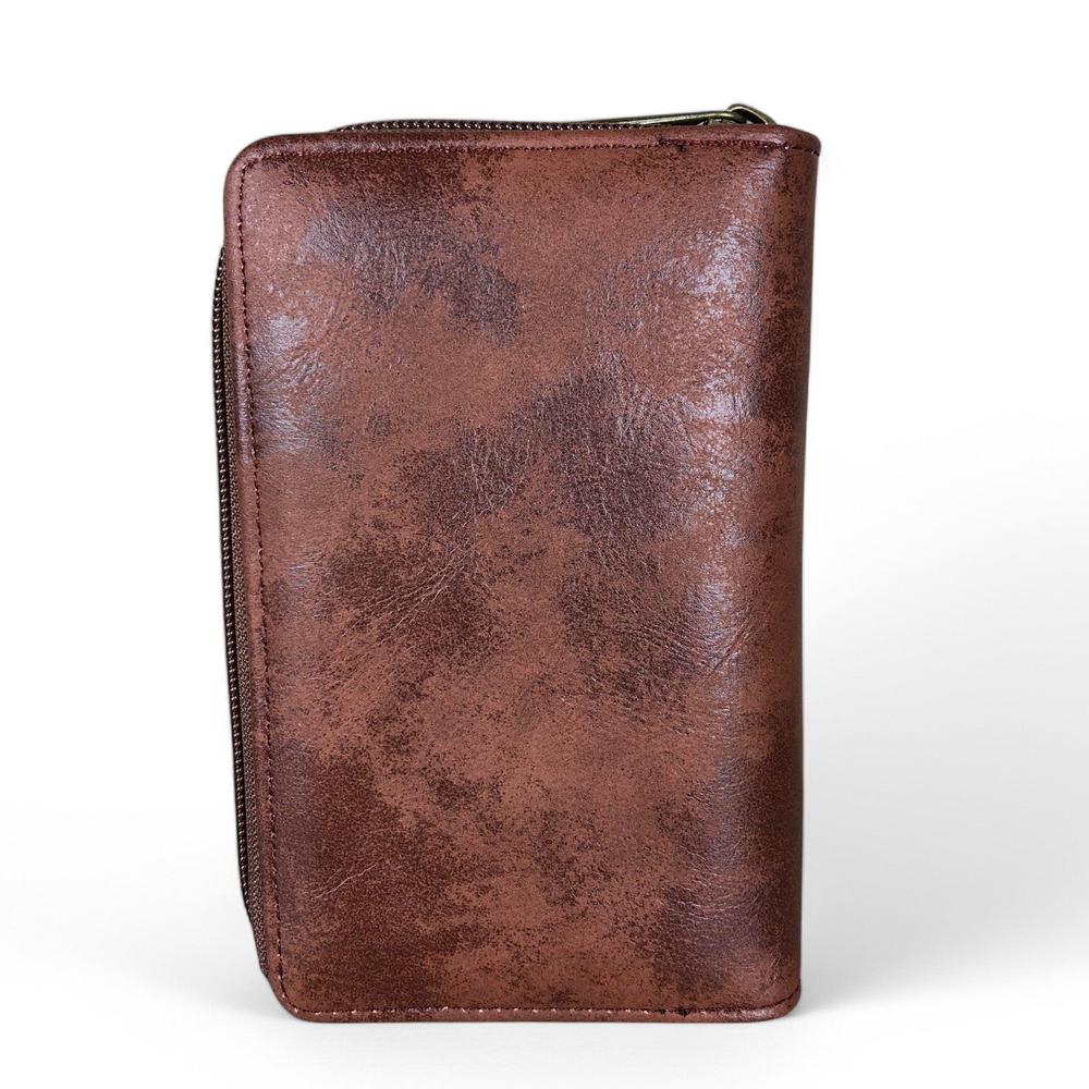 Cotton Road Handbag: BROWN PU Leather Handbag with Matching Wallet