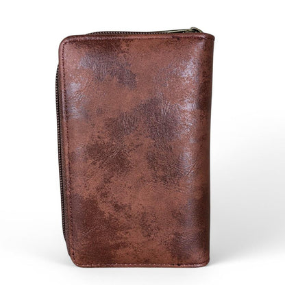 Cotton Road Handbag: BROWN PU Leather Handbag with Matching Wallet
