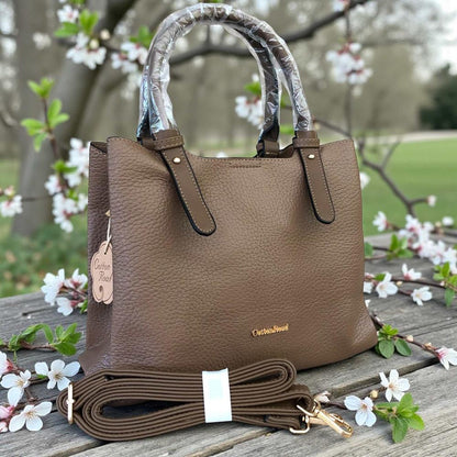 Cotton Road Handbag: BROWN PU Leather Handbag