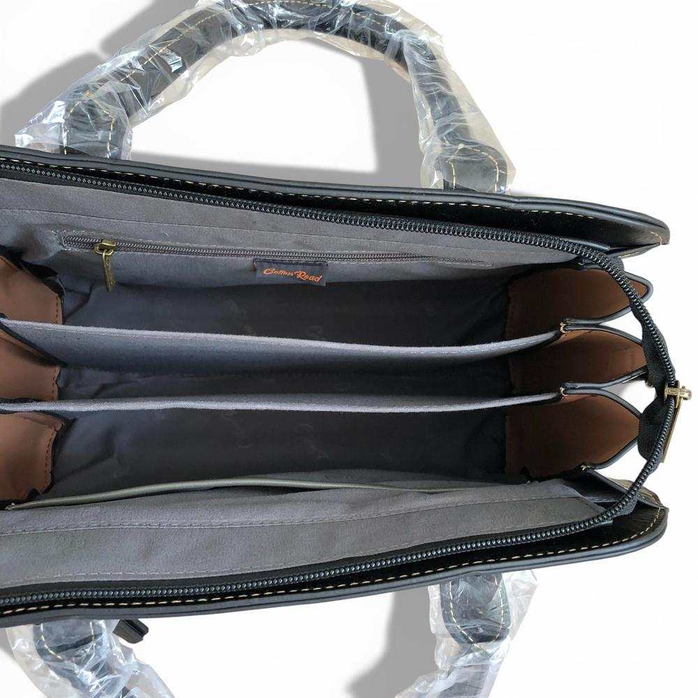 Cotton Road Handbag: Black PU Leather Bag for Stylish Daily Use